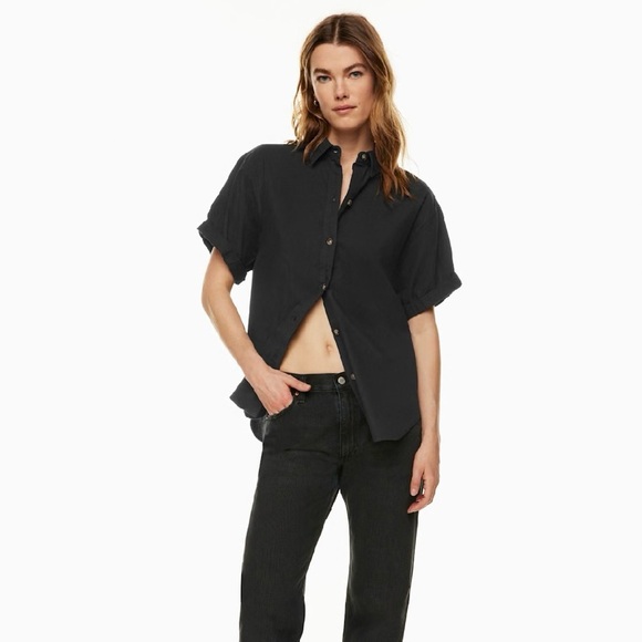 Denim Forum Tops - Denim Forum The Jane Shirt Button Up Black